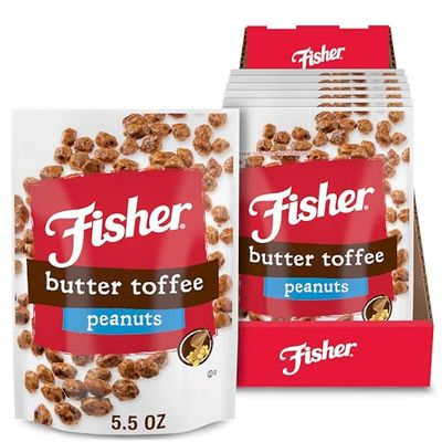 Fisher Snack Butter Toffee Peanuts, 5.5 Ounces (Pack of 6), No Artificial Colors or Flavors
