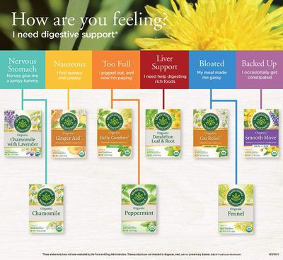 Traditional Medicinals Organic Gas Relief Chamomile Mint Herbal Tea, Relieves Gas &amp; Bloating, (Pack of 1) - 16 Tea Bags
