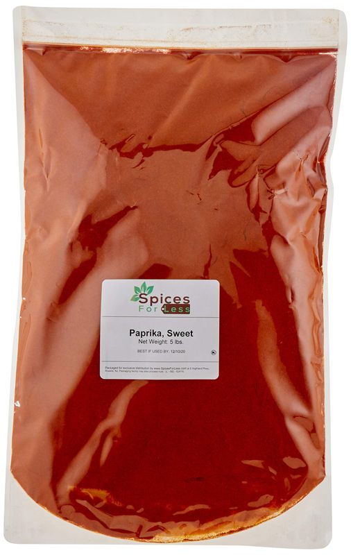 SFL Paprika, Sweet - 5 lbs Resealable Bag - Kosher - Premium Quality - Bulk