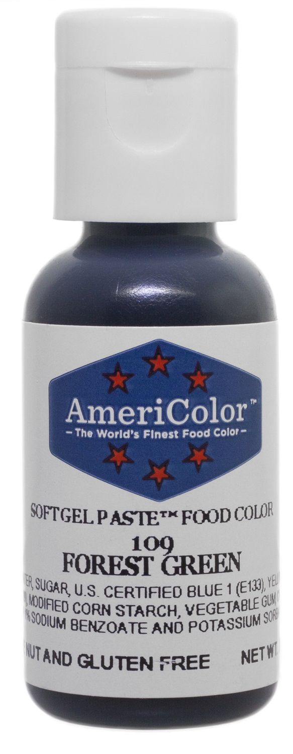 AmeriColor, Forest Green, 75 Ounce Bottle, Soft Gel Paste Food Color