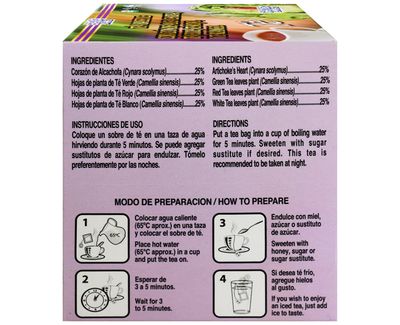 1 Box/Caja Alcachofivida Artichoke TEA- Box with 30 tea bags / Caja con 30 sobres de te