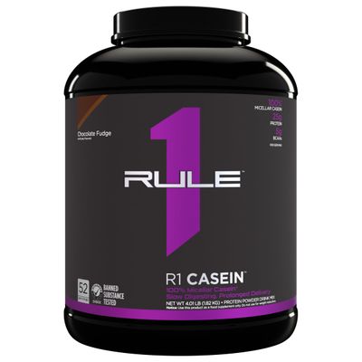 Rule One Proteins Casein - 25g Slow-Release Protein from Premium Micellar Casein for Sustained Amino Acid Delivery, Helps Keep Muscles Fed Overnight for Recovery (4 Pounds*, Chocolate Fudge)