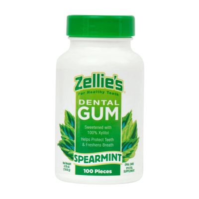Zellie&#39;s | 100% Xylitol Sugar Free Spearmint Chewing Gum | Spearmint Flavor (100 Count (Pack of 1))