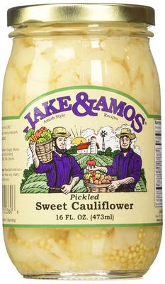 Jake &amp; Amos Pickled Sweet Cauliflower, 16 Oz. Jar (Pack of 2)