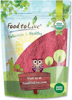Food to Live Organic Raspberry Powder, 4 Ounces - Non-GMO, Raw, Vegan Superfood, Bulk, Rich in Essential Amino Acids, Fatty Acids, &amp; Minerals, Great for Drinks, &amp; Smoothies, Contains Maltodextrin