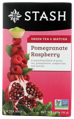 Stash Green Tea with Matcha Pomegranate Raspberry -- 18 Tea Bags (Pack of 2)