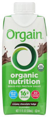 ORGAIN Organic Creamy Chocolate Fudge Drink, 11 FZ