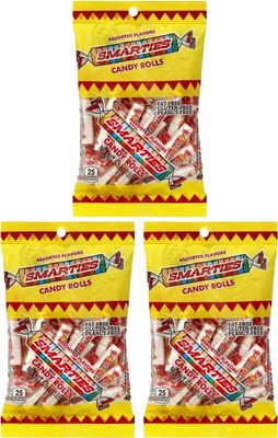 Smarties Candy Rolls Original Flavor Gluten Free &amp; Classic Sweetness from Family Owned Since 1949 Peanut Free &amp; Dairy Free | Perfect Halloween Treat - 5 Ounce Pack of 3