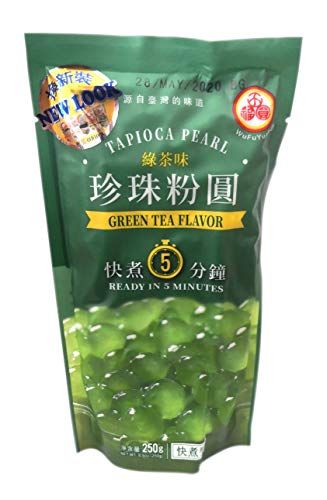 WuFuYuan - Green Tea Tapioca Pearl 8.8 Ounce Bag, [Pack of 1]