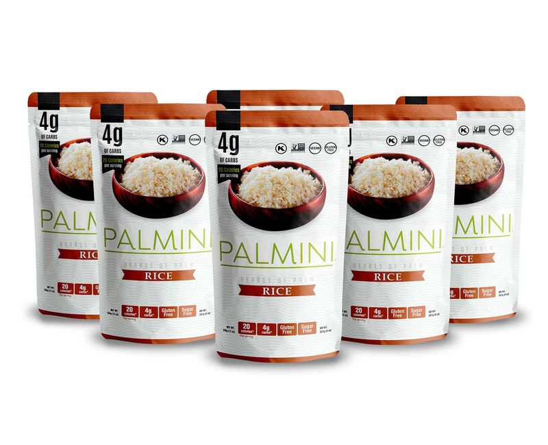 Palmini Rice | Low-Carb Rice, Low-Calorie Hearts of Palm Rice | Keto Rice, Gluten Free, Vegan, Non-GMO, Healthy Rice | As seen on Shark Tank | (12 Ounces Pouches - Pack of 6)