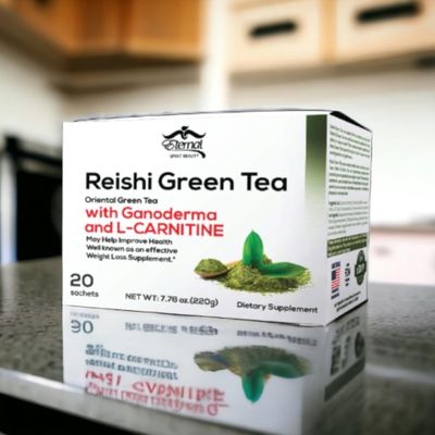 REISHI GREEN TEA (ORIENTAL GREEN TEA) WITH GANODERMA AND L-CANITINE (1 BOX) 20 SACHETS