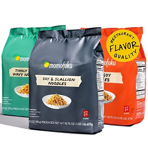 Momofuku Ramen Noodle Variety Pack by David Chang, 15 Count (Pack of 3) Air-Dried Vegan Instant Noodles with Sauce