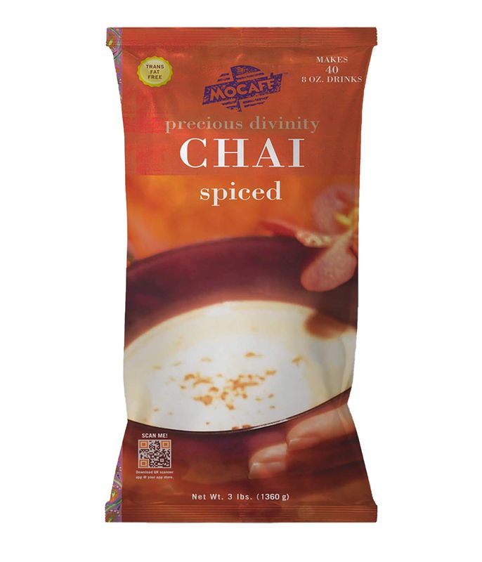 MOCAFE Precious Divinity Spiced Chai Tea Mix, 3-Pound Bag Instant Frappe Mix, Coffee House Style Blended Drink Used in Coffee Shops