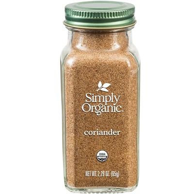 Simply Organic Ground Coriander Seed, 2.29-Ounce, Rich, Warm Earthy Yet Fruity Flavor, Bright Aroma, Slight Citrus Undertones