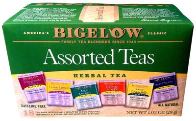 Bigelow Assorted Herb Tea 6 Variety 18 Bags (Pack of 4)