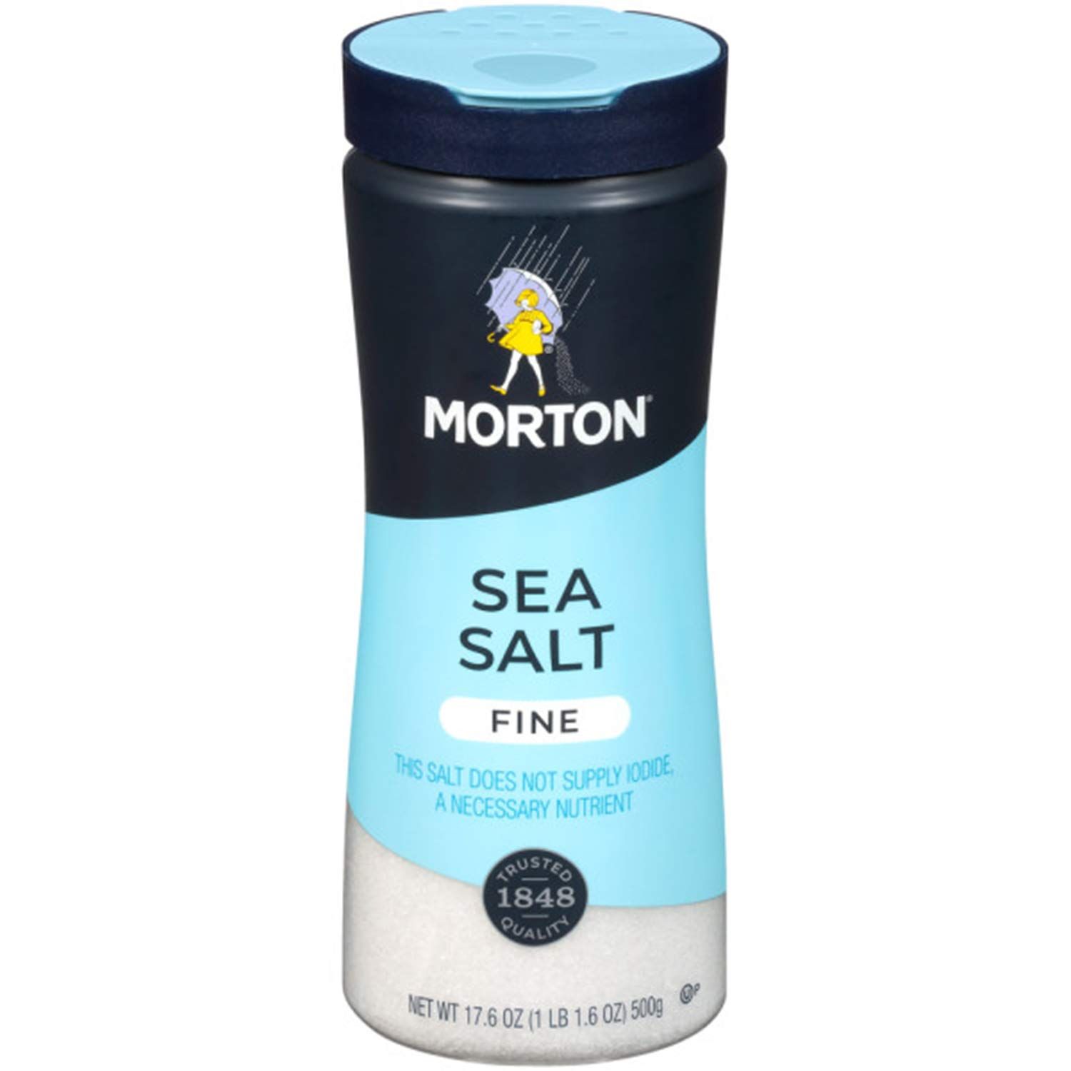 Morton All Purpose Sea Salt, Fine, 17.6 Ounce (Pack of 12)