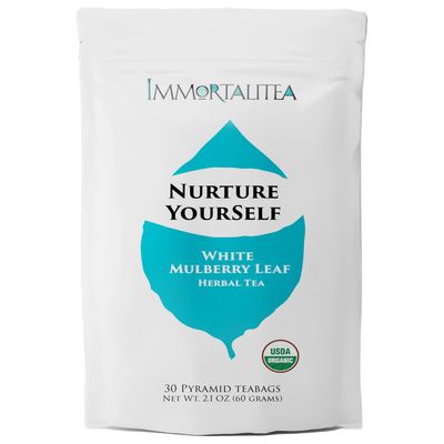 White Mulberry Leaf Tea - 30 Pyramid Teabags - USDA Organic Morus Alba