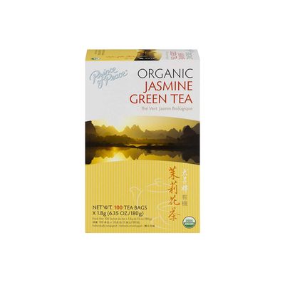 Prince of Peace Organic Jasmine Green Tea, 2 Pack - 100 Tea Bags Each - 100% Organic Green Tea - Unsweetened Green Tea - Lower Caffeine Alternative to Coffee - Herbal Health Benefits