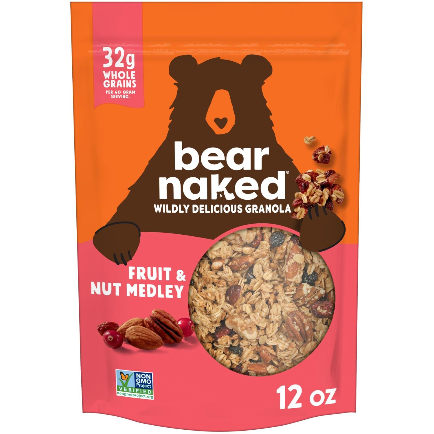 Bear Naked Granola Cereal, Breakfast Snacks, Fruit and Nut, 12oz Bag (1 Bag)