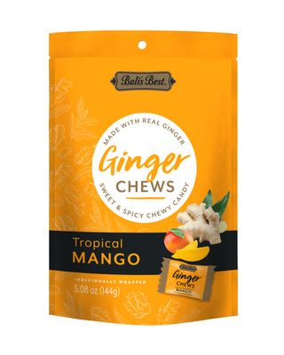 Bali&#39;s Best Ginger Chews - Tropical Mango Flavor, 5.08oz Bag