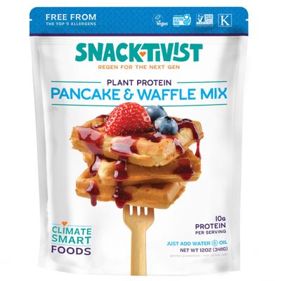 Snacktivist Plant-Based Protein Pancake &amp; Waffle Mix, Gluten-Free, Non-GMO, Vegan, 12 Ounce