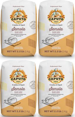 Antico Molino Caputo Semola Di Grano Duro Rimacinata (Reground Semolina Flour) - Pack 4