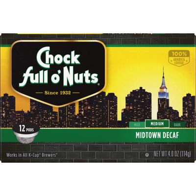 Chock Full o&#39;Nuts Midtown Decaf Single-Serve Cups, 48 Count