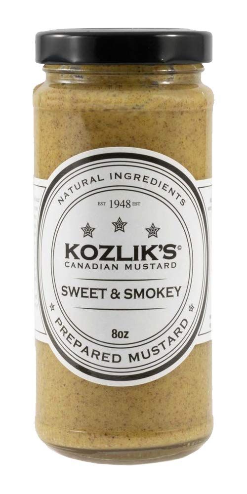 Kozlik&#39;s Sweet &amp; Smoky Brown Yellow Dijon Natural Gluten Free Non-GMO Mustard, 8.5oz Jar