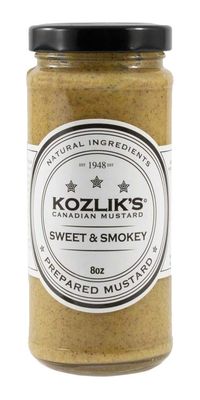 Kozlik&#39;s Sweet &amp; Smoky Brown Yellow Dijon Natural Gluten Free Non-GMO Mustard, 8.5oz Jar