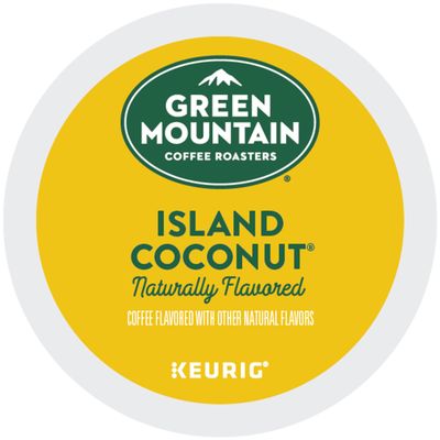 Green Mountain Coffee Roasters Island Coconut, Single-Serve Keurig K-Cup Pod, Flavored Light Roast Coffee, 24 Count (Pack of 1)