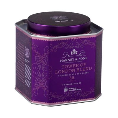 Harney &amp; Sons Tower of London Black Tea with Vanilla, Black Currant, Caramel, and Honey | 30 sachets, Historic Royal Palaces Collection