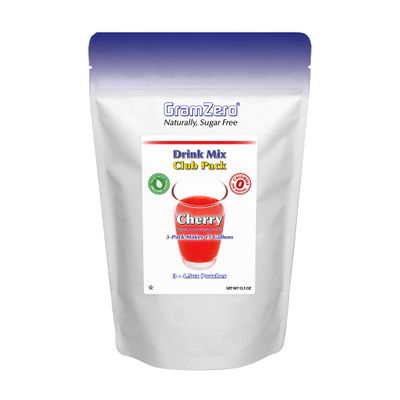 GramZero Cherry Zero Calorie Sugar Free Drink Mix, Great For Nutrition Club Loaded Teas, Stevia Sweetened