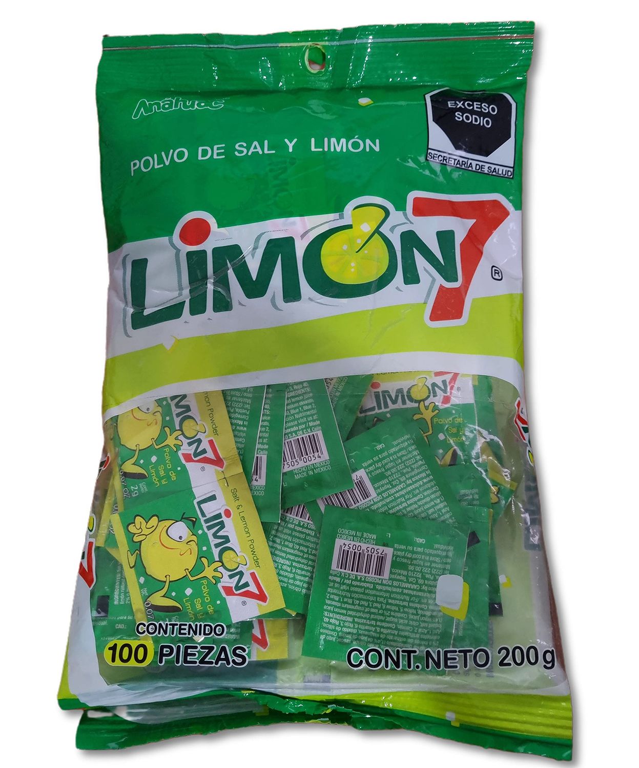 Limon 7 Salt &amp; lemon powder 100pc bag 7oz by MEXICAN CANDY