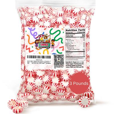 Cheri&#39;s Kitchen Corner Starlight Peppermint Mints 3 Pounds of Breath Mints- Bulk Individually Wrapped Peppermint