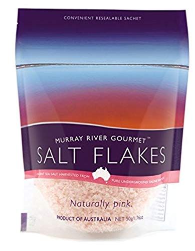 Murray River salt flakes 1.76 oz Taster Bag of pure natural pink low sodium chef preferred finishing salt 100% natural and pure rich in minerals and enzymes.