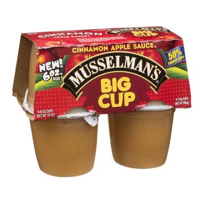 Musselman&#39;s Apple Sauce Big Cup Cinnamon - 4 CT