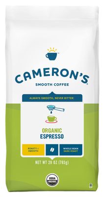 Cameron&#39;s Coffee Organic Espresso Whole Bean Coffee, Dark Roast, 100% Arabica, 28-Ounce Bag, (Pack of 1)