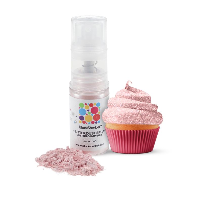 Blacksherbet Cotton Candy Pink Edible Glitter Spray, (10g) | Perfect for Cakes, Cake Pops, Cocktails, Drinks, Chocolate. Food Grade Edible Glitter Cakes &amp; Dusts. Kosher