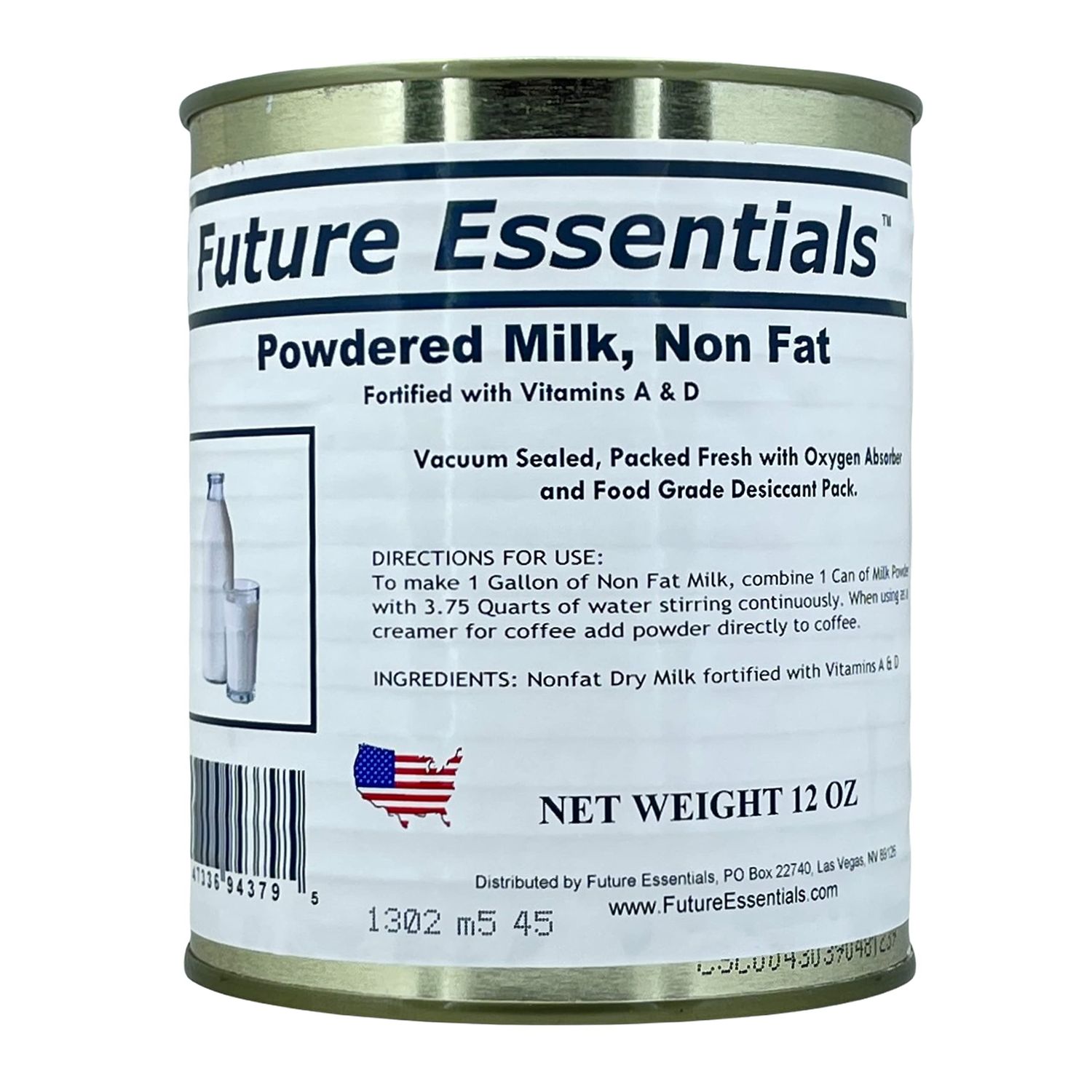 1 Can of Future Essentials Canned Powdered Non Fat Milk