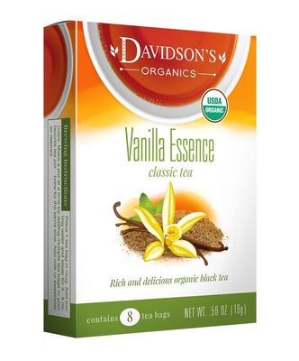 Davidson&#39;s Organics, Vanilla Essence, 8-count Tea Bags, Pack of 12