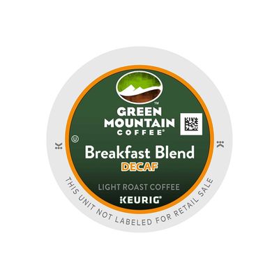 Green Mountain Coffee Roasters Breakfast Blend Decaf Keurig Single-Serve K-Cup pods, Light Roast Coffee, 72 Count