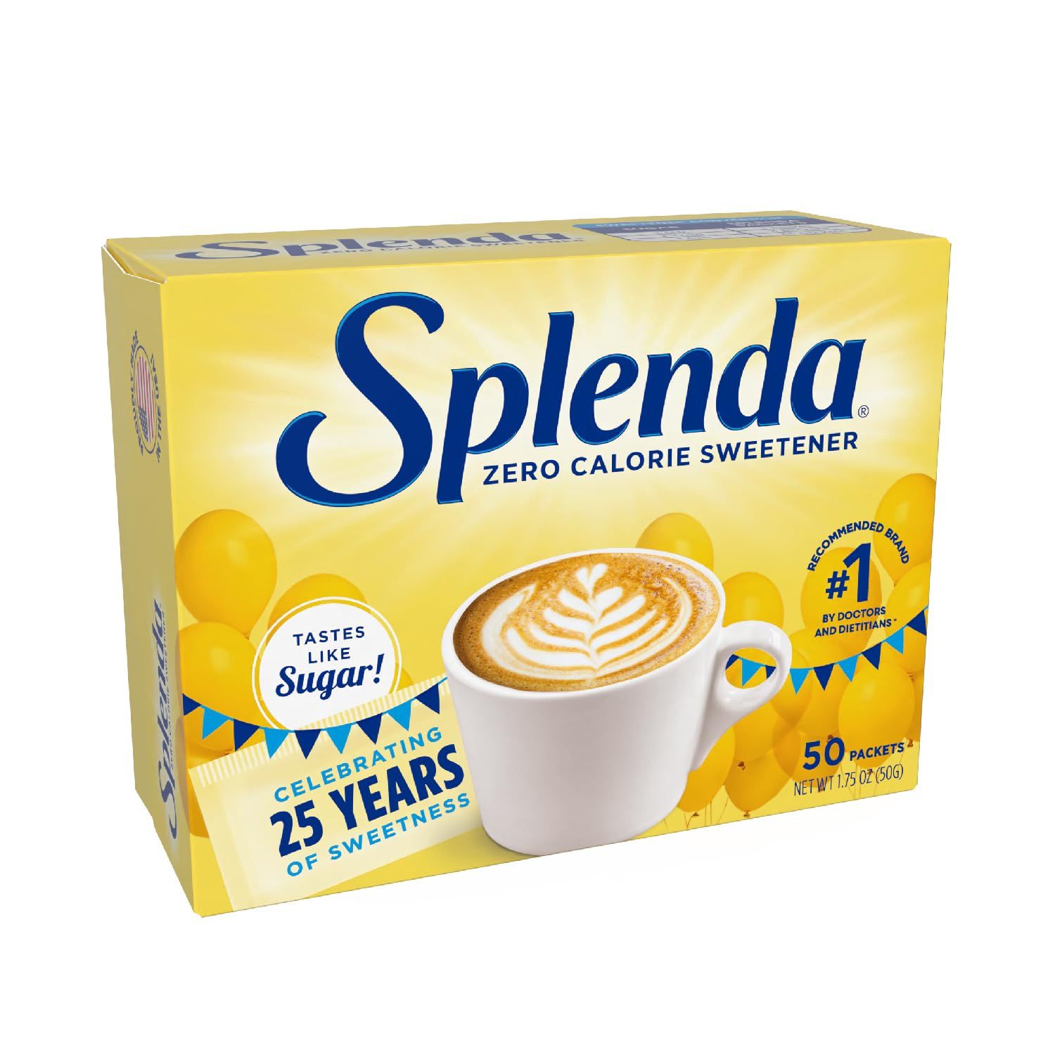 SPLENDA Zero Calorie Sweetener, 50 Count Packets