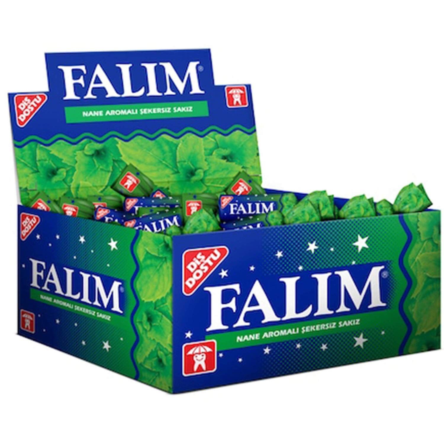 Falim Sugarless Plain Gum Individually Wrapped, Mint Flavored, 100 Piece