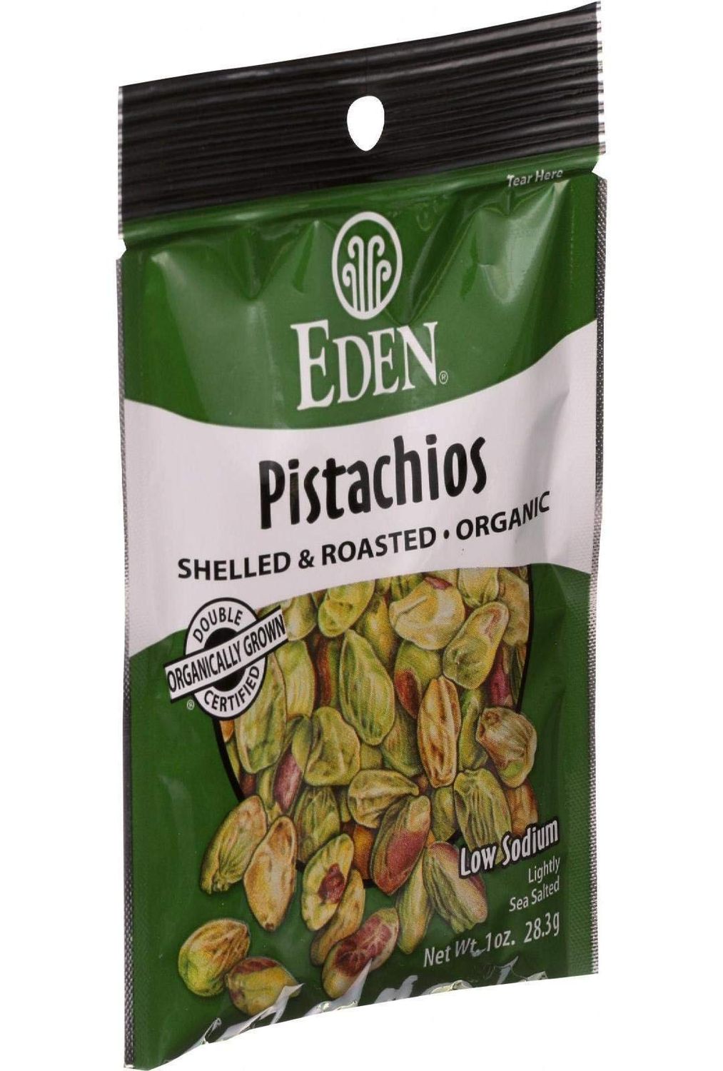 Eden Organic Shelled and Dry Roasted Pistachios, 1 Ounce (Pack of 12)