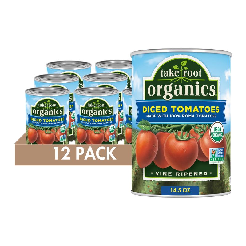 Take Root Organics Diced Organic Canned Tomatoes, 14.5 oz Can (Pack of 12 Cans)