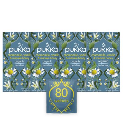 Pukka Chamomile Vanilla &amp; Manuka Honey Tea 20 Bags - Pack of 4