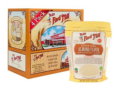 Bob&#39;s Red Mill Blanched Almond Flour, Finely Sifted - 1 Pound (Pack of 4) - Non-GMO, Gluten Free, Paleo, Vegan, Keto Friendly