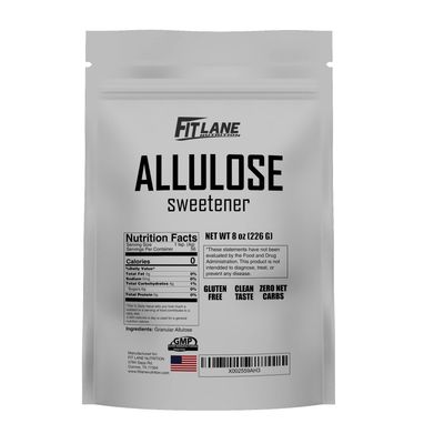 Allulose Sweetener 8 oz - Pure Low Calorie Zero Net Carb Natural Keto Sugar Substitute With No Aftertaste - Perfect for Baking and Sweetening Your Favorite Foods - By Fit Lane Nutrition