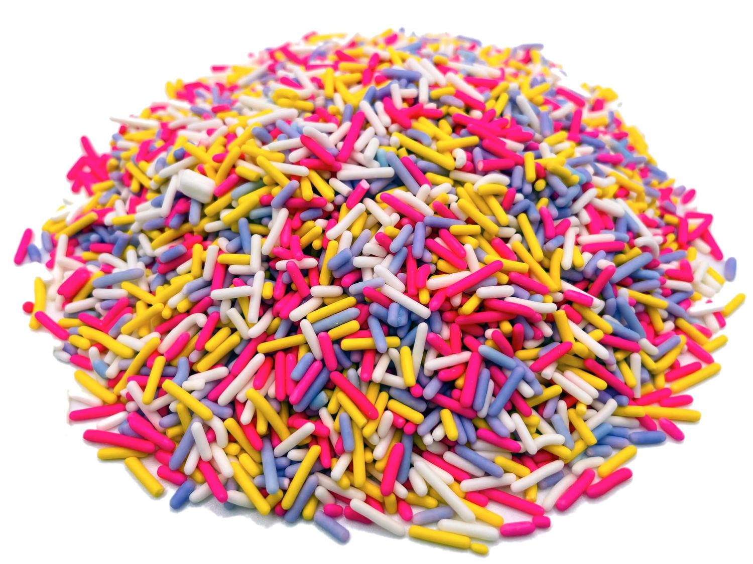 Jimmies in Springtime Mix - Resealable Standup Candy Bag - Pastel Jimmies in Pink, Lavender, White, and Yellow - Easter Themed Sprinkles for Desserts and Decorations (4 oz)
