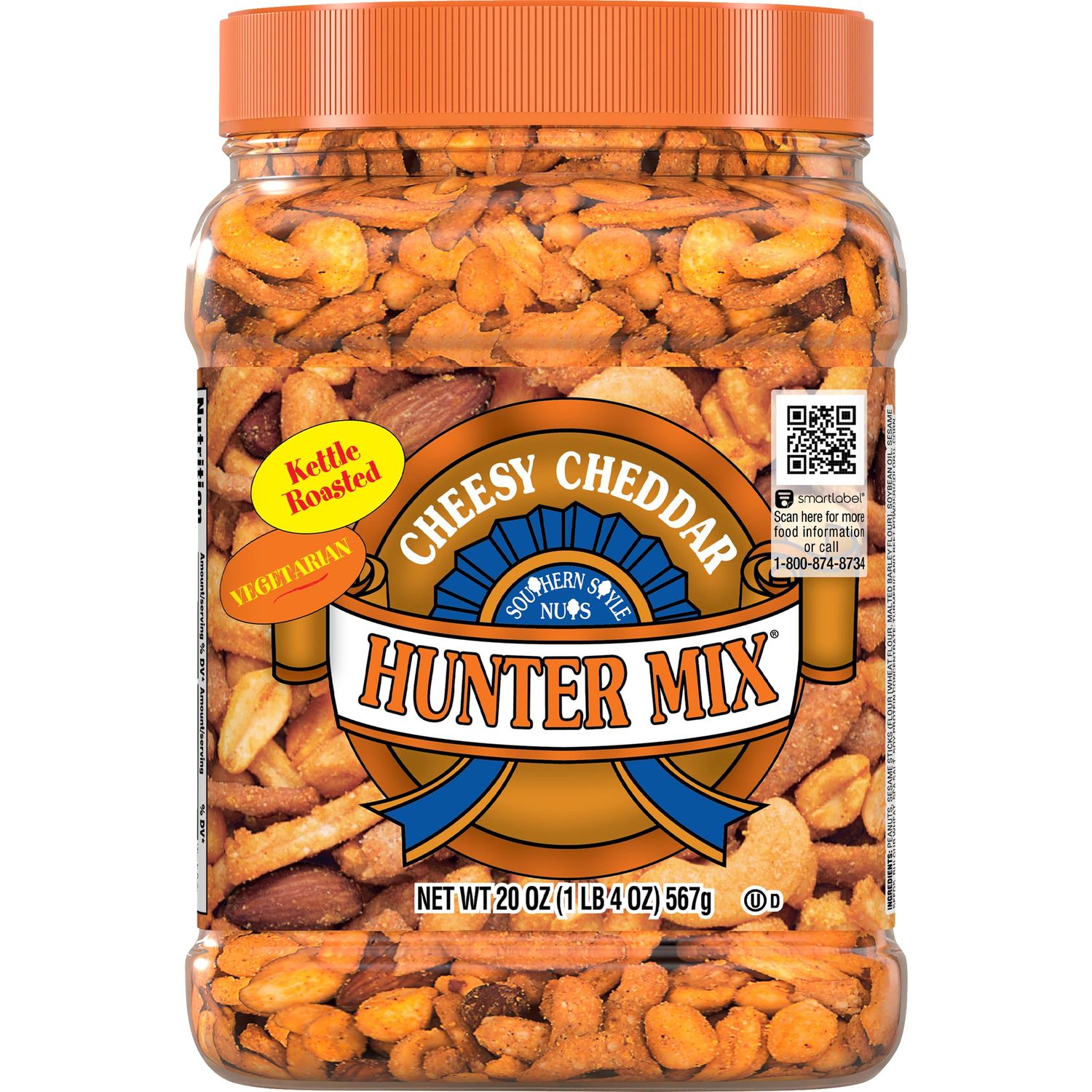 Southern Style Nuts Cheesy Cheddar Hunter Mix, 20 Ounces, Peanuts, Sesame Sticks, Corn Sticks, Almonds, and Cashews